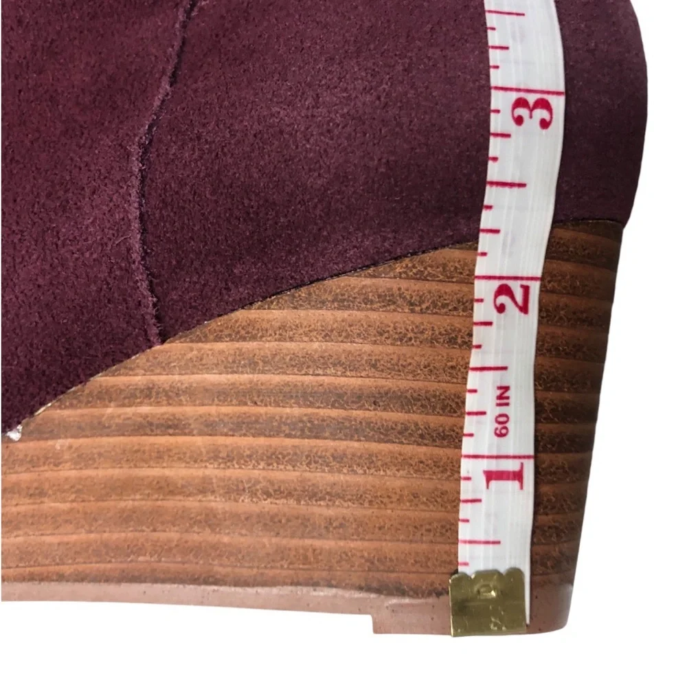 Wedge Boots | Genuine Leather | Burgundy
